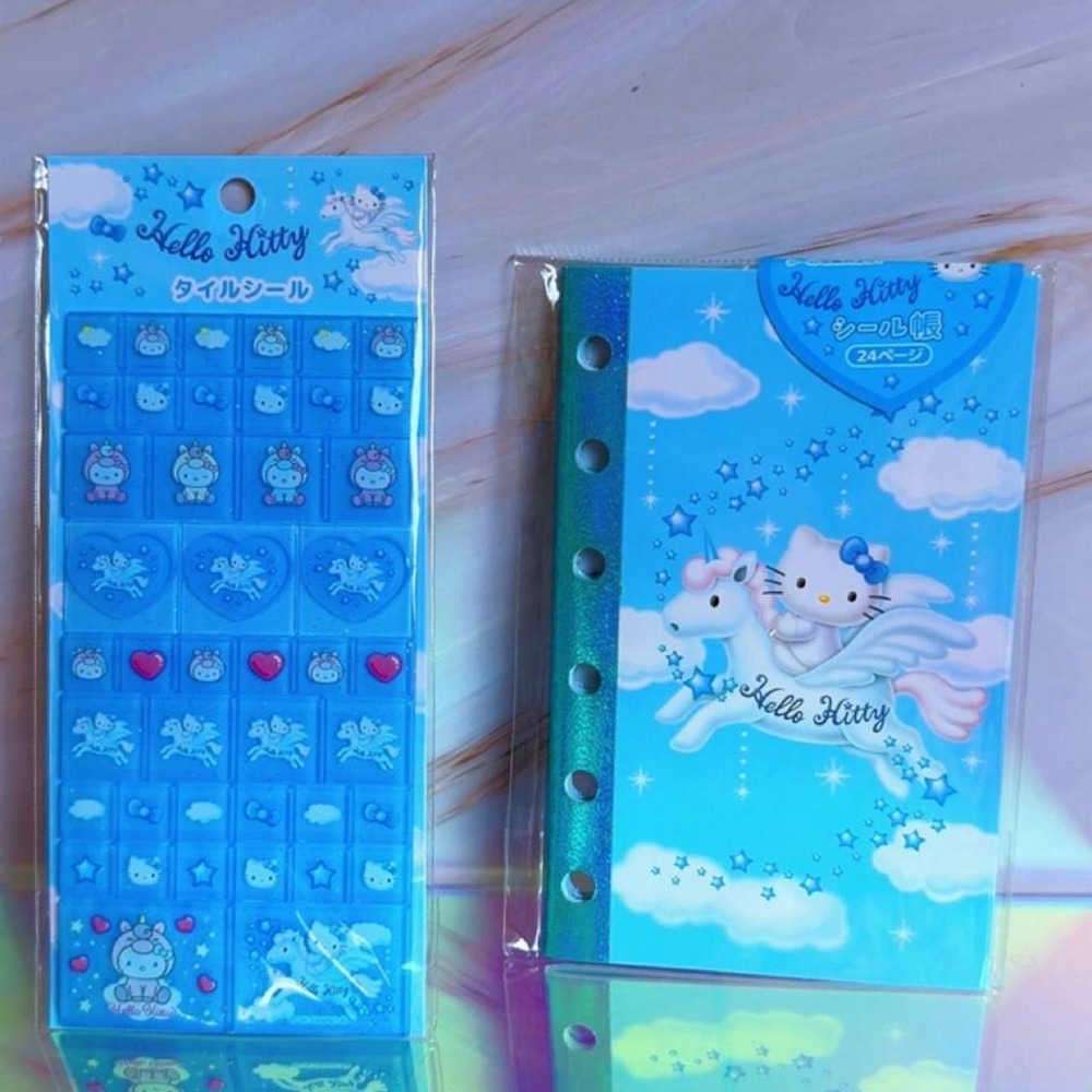 Brand New Sanrio Hello Kitty Angel Pegasus 2pc Sticker Binder & Tile Sheet Set